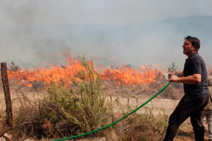 Video: Desesperado, el actor Damián Dos Santos perdió un quincho bajo las llamas y salió a apagar el incendio que rodeaba su casa