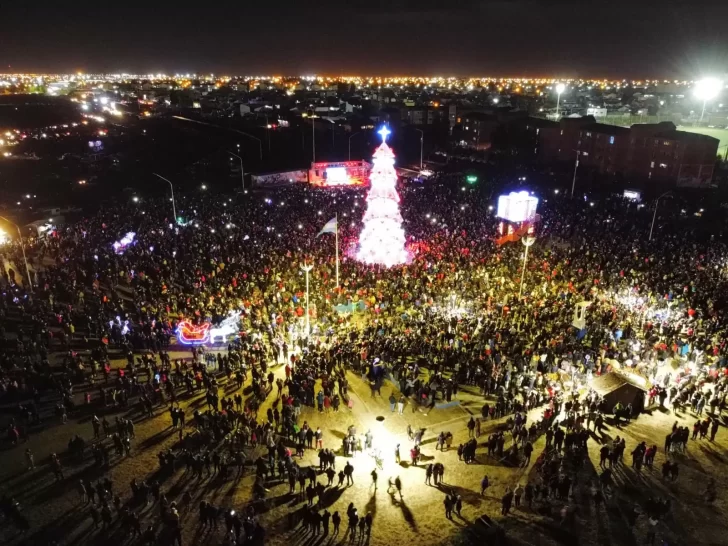 Se encendió el árbol navideño “más grande de la Patagonia”