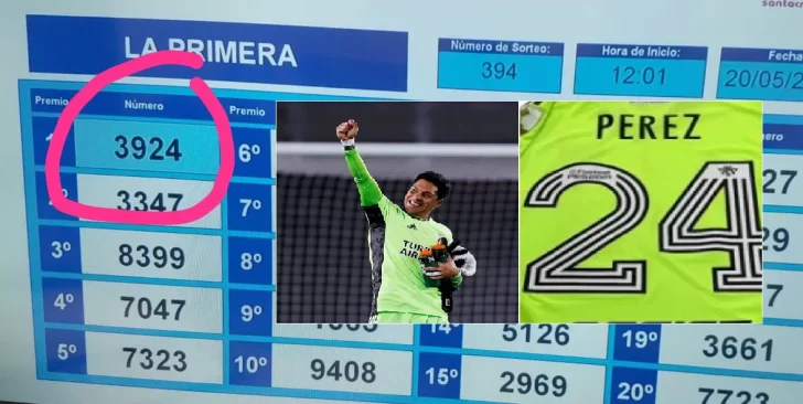 La camiseta de Enzo Pérez: salió el 24 a la cabeza de la Quiniela Santacruceña
