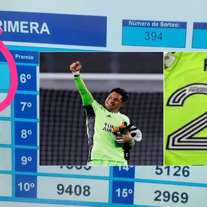 La camiseta de Enzo Pérez: salió el 24 a la cabeza de la Quiniela Santacruceña