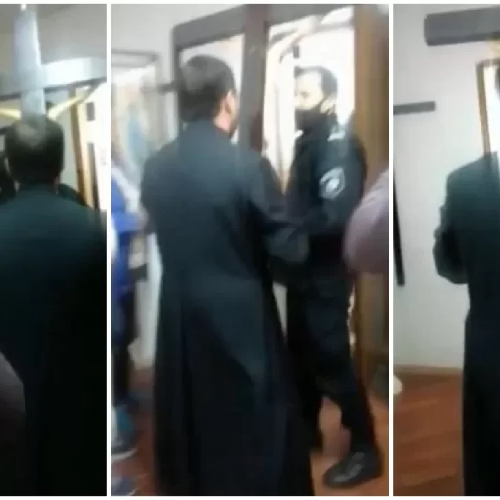 Video. Sacerdote violaba el DNU y echó con un “exorcismo” al policía que fue a controlar la iglesia