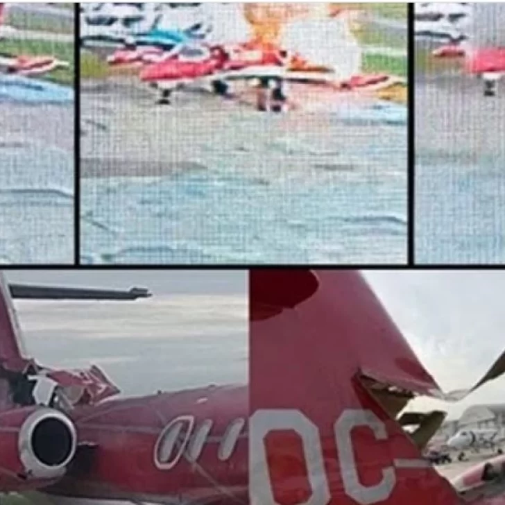 Video: Impactante explosión de un avión sanitario en el aeropuerto de San Fernando Video: Impactante explosión de un avión sanitario en el aeropuerto de San Fernando