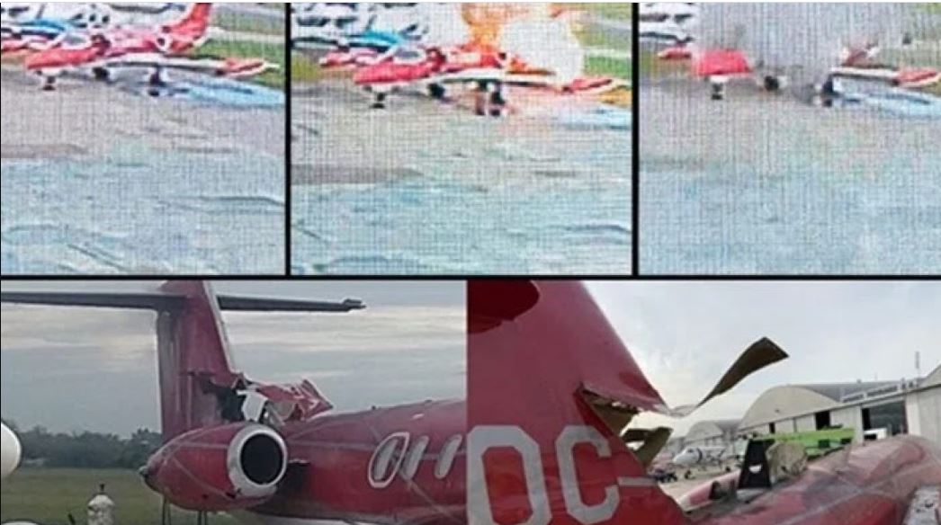 Video: Impactante explosión de un avión sanitario en el aeropuerto de San Fernando Video: Impactante explosión de un avión sanitario en el aeropuerto de San Fernando