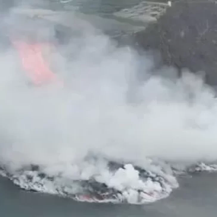 Volcán de La Palma: el video en el que la lava toma contacto con el mar