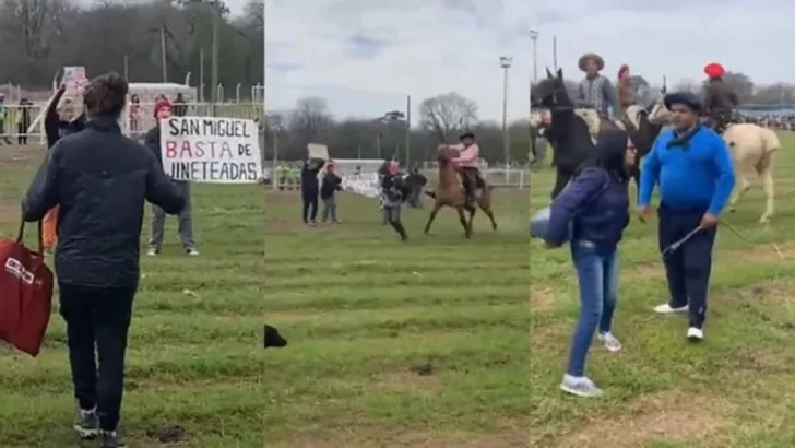 Gauchos atacaron a rebencazos a mujeres activistas que manifestaban contra una jineteada