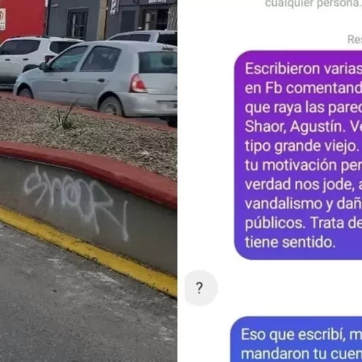 Encontraron al autor del grafiti de la Avenida San Martín: “Veo que sos un tipo grande viejo, no sé cuál es tu motivación”