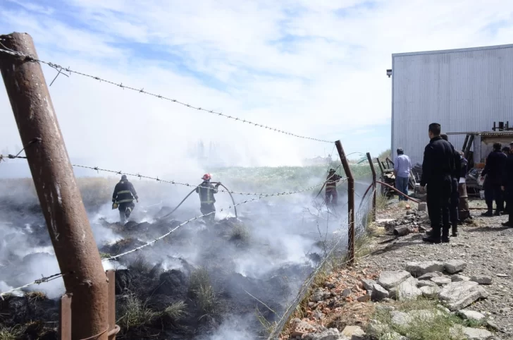 Bomberos controlan un voraz incendio de pastizales en la periferia de Río Gallegos