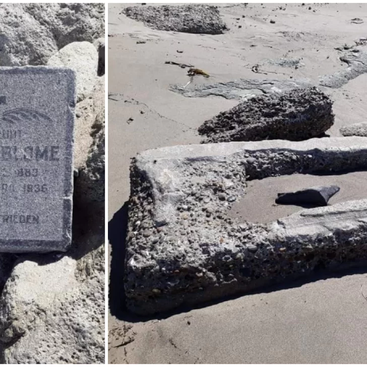 Halló tumbas y lápidas cuando bajó la marea y vecinos ayudaron a reconstruir la historia
