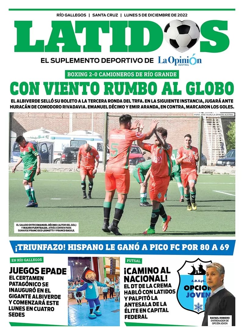 Tapa Latidos del lunes 5 de diciembre de 2022, Río Gallegos, Santa Cruz, Argentina