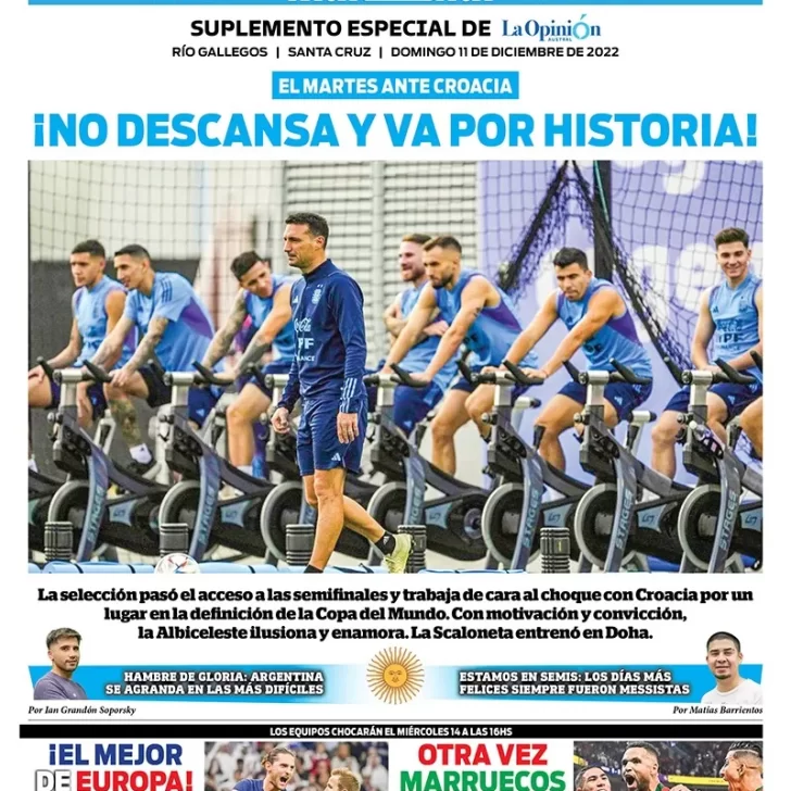 Tapa Latidos del domingo 11 de diciembre de 2022, Río Gallegos, Santa Cruz, Argentina