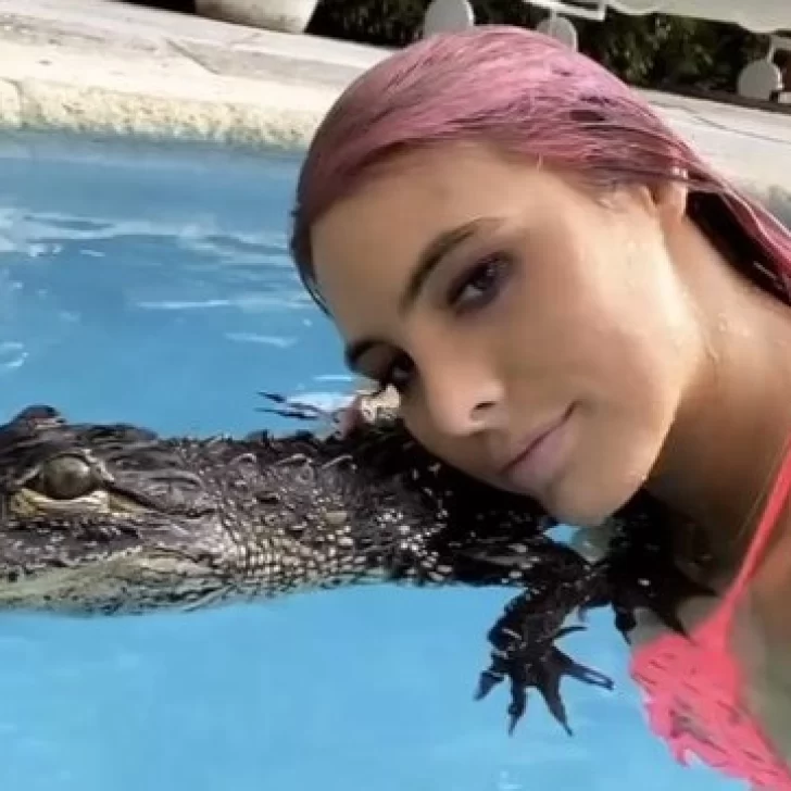 Lele Pons fue acusada de maltrato animal por nadar con un cocodrilo