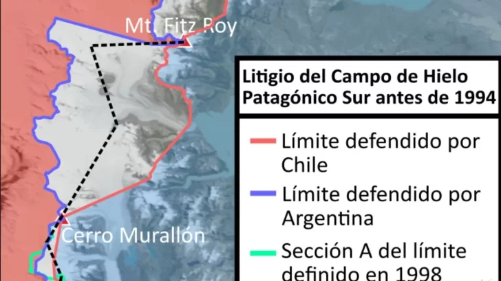 Denuncian que el mapa chileno se apropia de un territorio de glaciares en Santa Cruz que está en disputa con Argentina