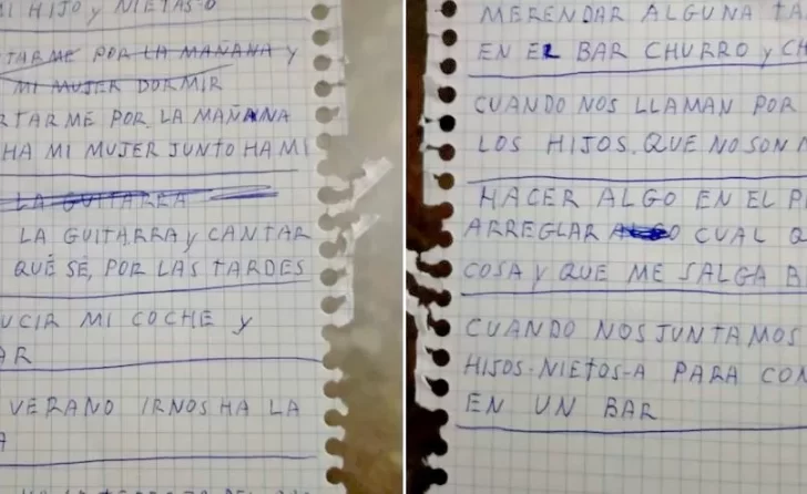 Una joven le pidió a su abuelo hacer “una lista de cosas que le hacen feliz” y el resultado fue conmovedor
