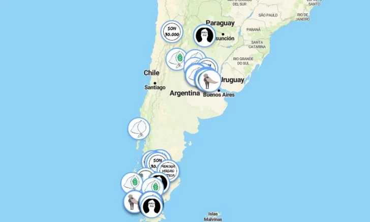 Mapa interactivo: comparten mensajes desde todo el país por la Memoria, Verdad y Justicia