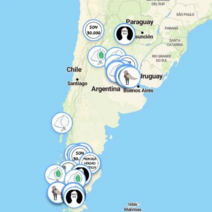 Mapa interactivo: comparten mensajes desde todo el país por la Memoria, Verdad y Justicia