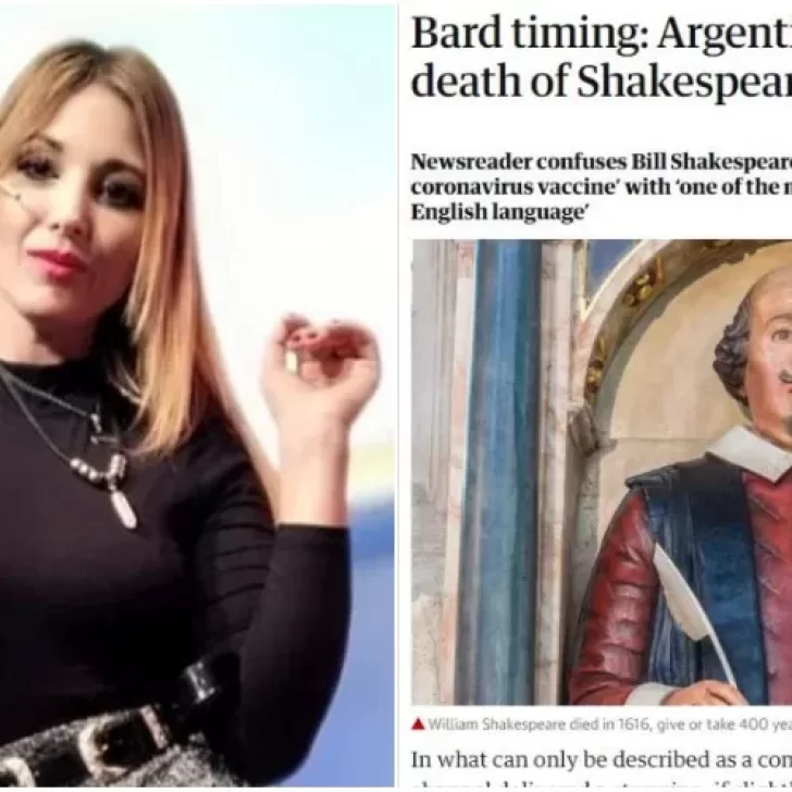 El papelón de la conductora de Canal 26 por la muerte de William Shakespeare llegó a los diarios del mundo
