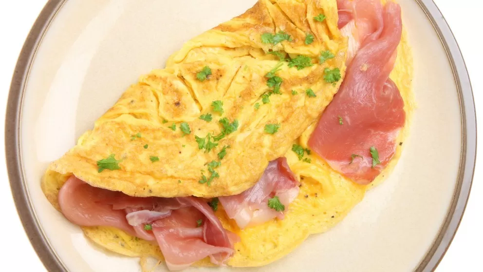 Receta de omelette de jamón y queso en 15 minutos