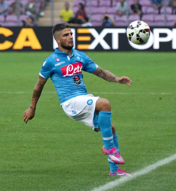 Insigne y su ídolo argentino