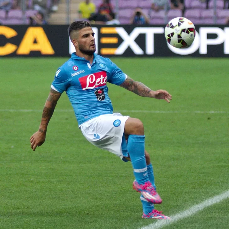 Insigne y su ídolo argentino