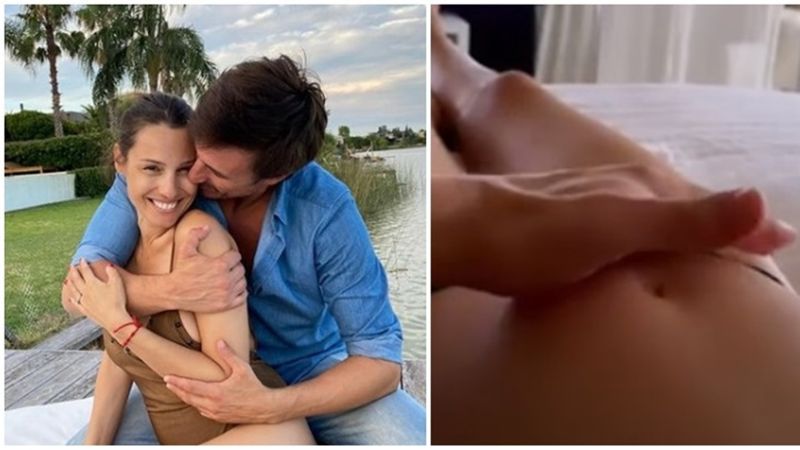 En la dulce espera: el tierno video donde Roberto García Moritán acaricia la panza de Pampita