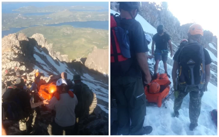 Video. El dramático rescate a un turista herido en el Cerro López de Bariloche a más de 2 mil metros de altura