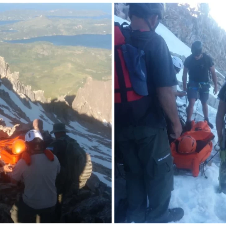 Video. El dramático rescate a un turista herido en el Cerro López de Bariloche a más de 2 mil metros de altura