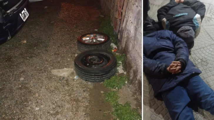 “Con las manos en la llanta”: detuvieron in fraganti a dos “robacubiertas” en Caleta Olivia