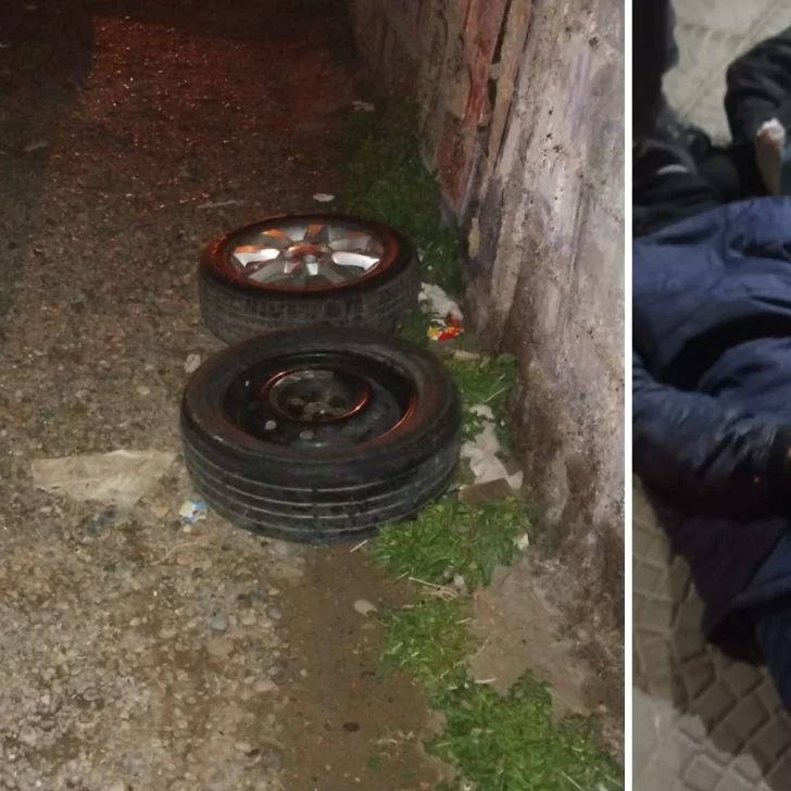 “Con las manos en la llanta”: detuvieron in fraganti a dos “robacubiertas” en Caleta Olivia