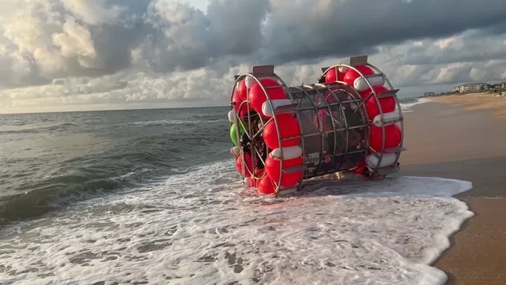 Construyó una rueda de hámster gigante para “correr sobre el agua” pero ladrones frustraron su sueño