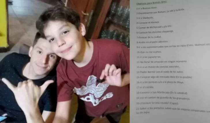 La desopilante lista de Santino, un nene que visita Buenos Aires por primera vez y que se hizo viral en las redes