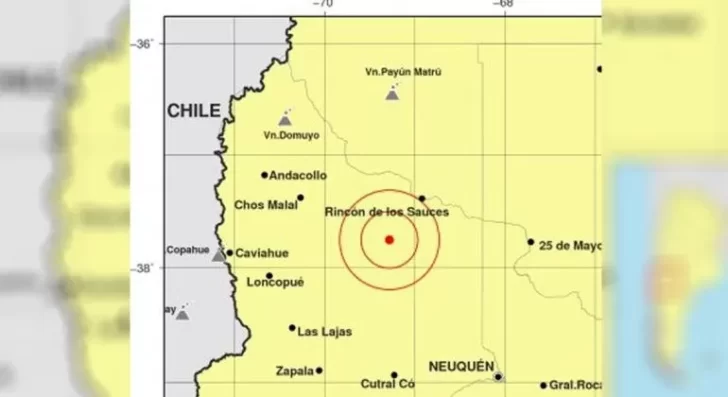 Se registró un sismo en Neuquén