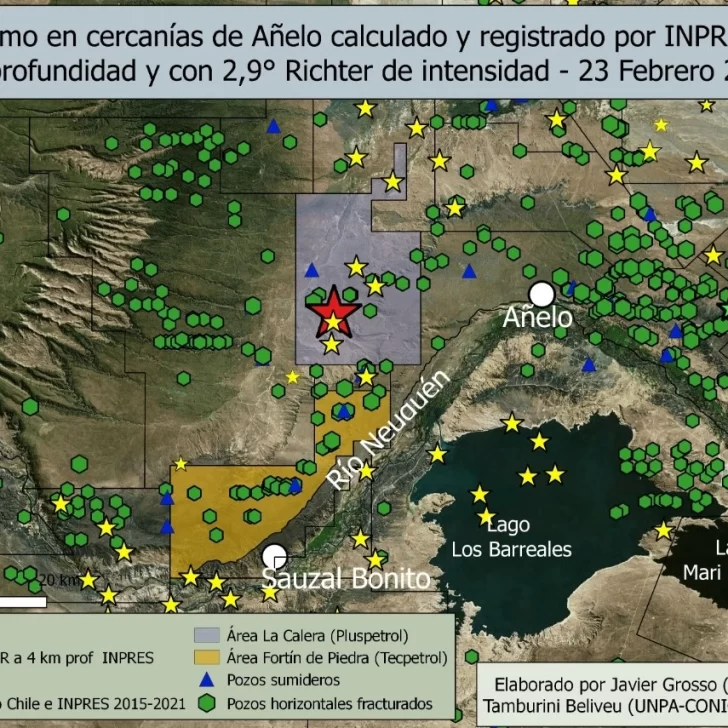 Vaca Muerta: Registran sismo 2,9° de la escala de Richter