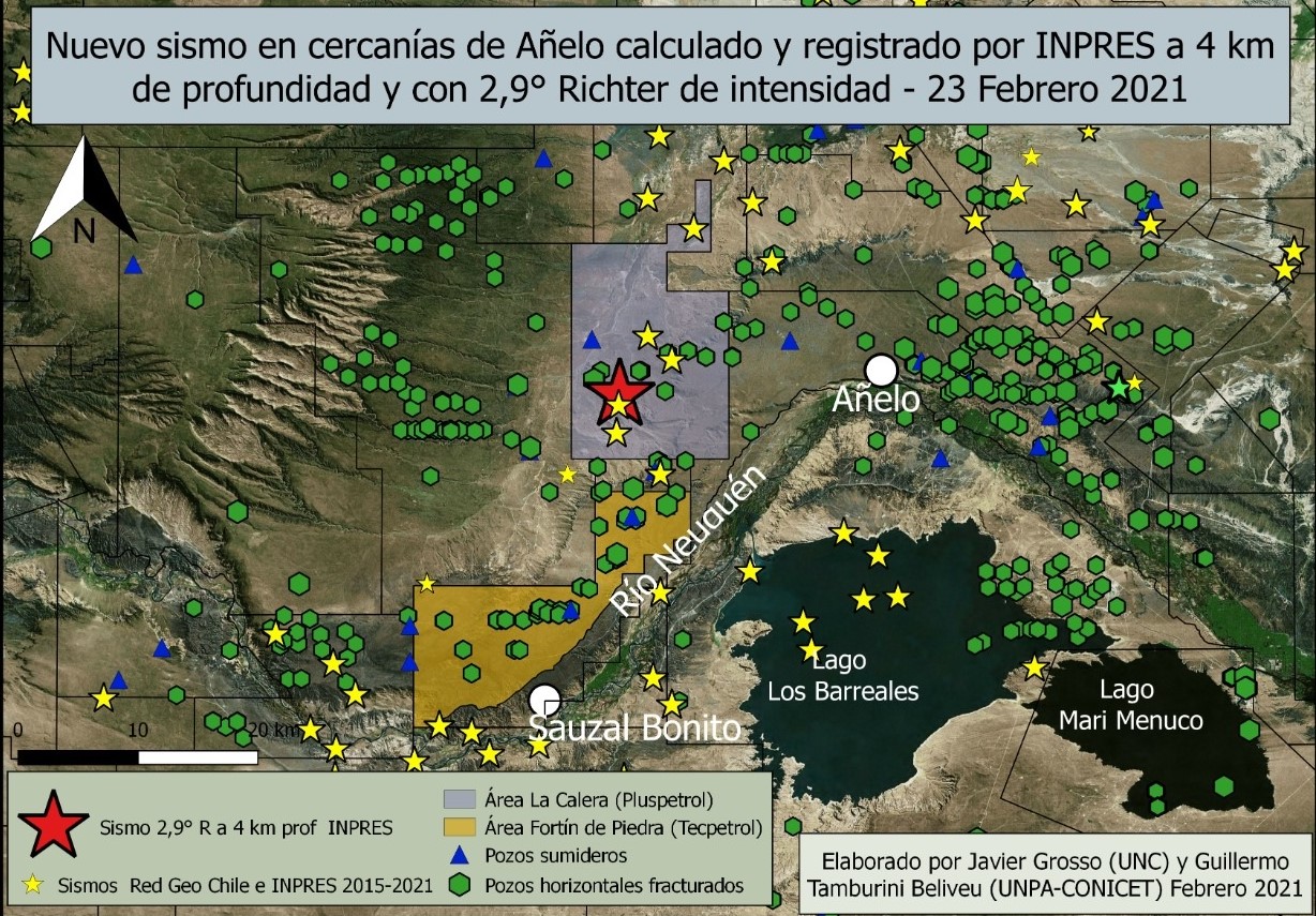 Vaca Muerta: Registran sismo 2,9° de la escala de Richter