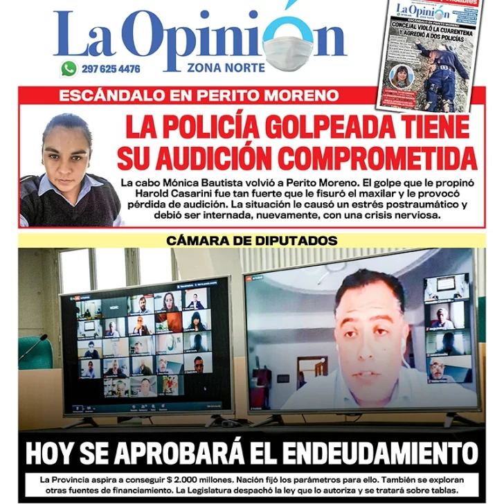 Diario La Opinión Zona Norte tapa edición impresa del 14 de mayo de 2020, Santa Cruz, Argentina Diario La Opinión Zona Norte tapa edición impresa del 14 de mayo de 2020, Santa Cruz, Argentina
