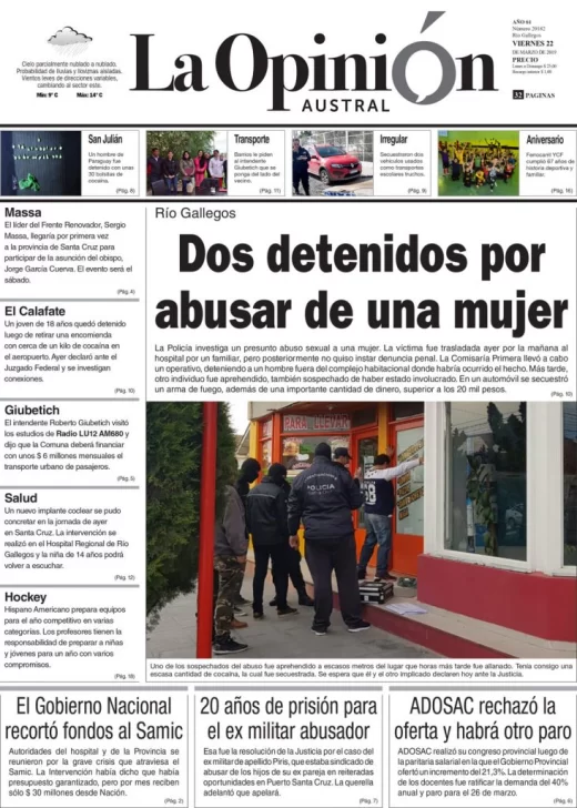 La Opinión Austral Edición impresa viernes 22 de marzo de 2019