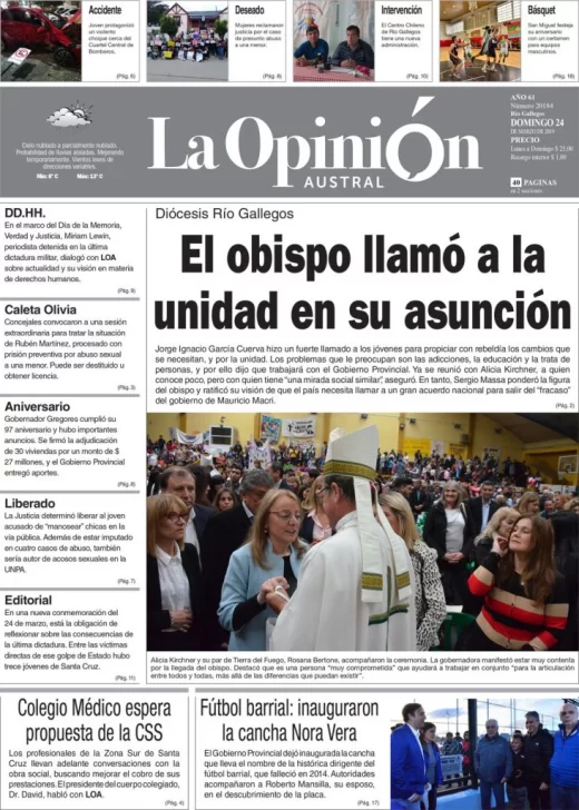 La Opinión austral Edición impresa domingo 24 de marzo de 2019