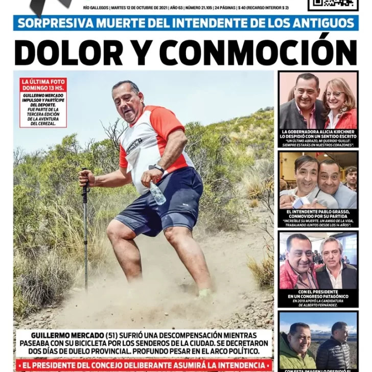 Diario La Opinión Austral tapa edición impresa del 12 de octubre de 2021 Río Gallegos, Santa Cruz, Argentina Diario La Opinión Austral tapa edición impresa del 12 de octubre de 2021 Río Gallegos, Santa Cruz, Argentina