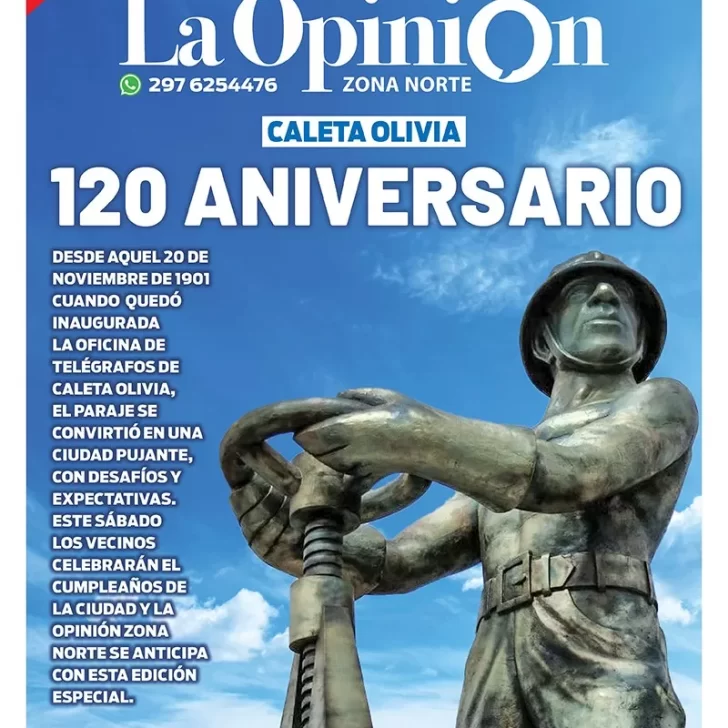 Diario La Opinión Zona Norte tapa edición impresa del 19 de noviembre de 2021, Caleta Olivia, Santa Cruz, Argentina