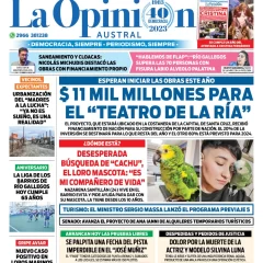 Diario La Opinión Austral tapa edición impresa del viernes 1 de septiembre de 2023, Río Gallegos, Santa Cruz, Argentina