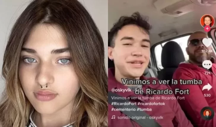 Un tiktoker de Comodoro Rivadavia visitó la tumba de Ricardo Fort y su hija Marta lo destrozó en redes