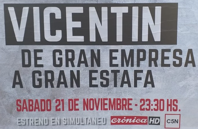 Presentan la película documental “Vicentin: de gran empresa a gran estafa”