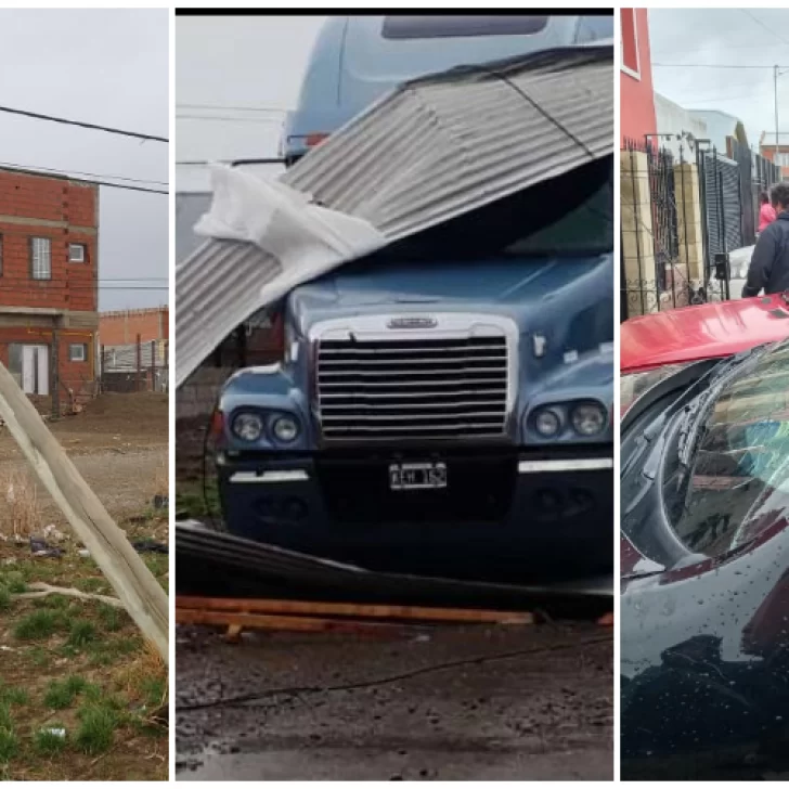 Las imágenes que dejó el temporal de viento: chapas volando, postes caídos y una tormenta de tierra