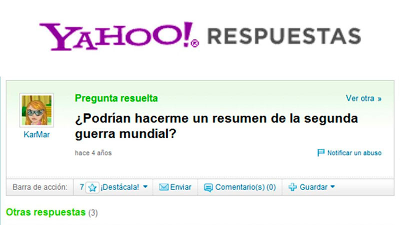 Las mejores respuestas de Yahoo 3#