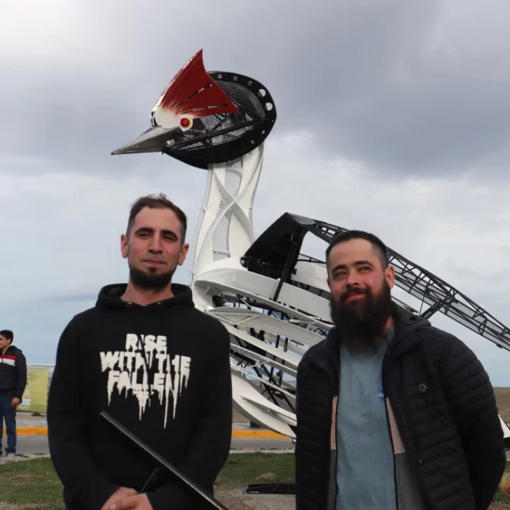 Concientización y belleza: inauguraron la escultura del macá tobiano en Río Gallegos