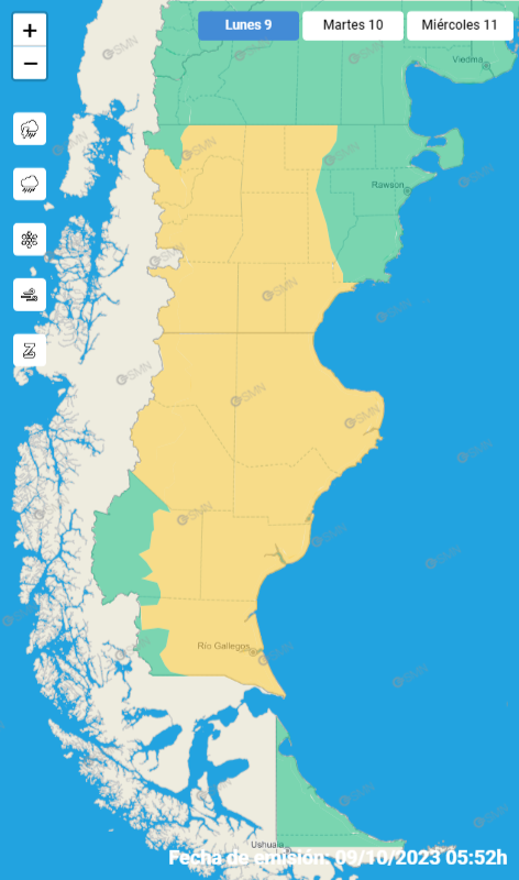 Alerta amarilla por fuertes vientos en Chubut y Santa Cruz: ¿Hasta ...