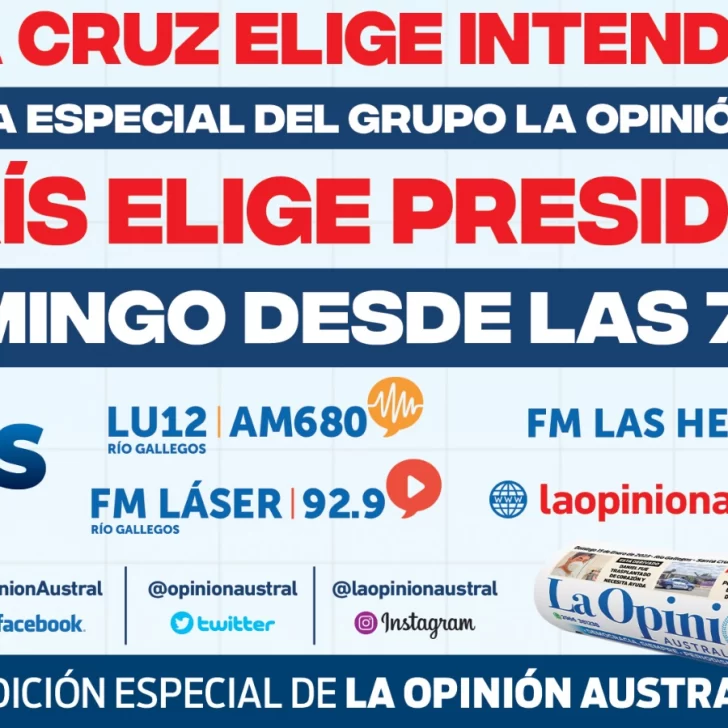 Cobertura especial Grupo La Opinión Austral: “Camino a las Urnas”, Santa Cruz elige intendentes y el país presidente