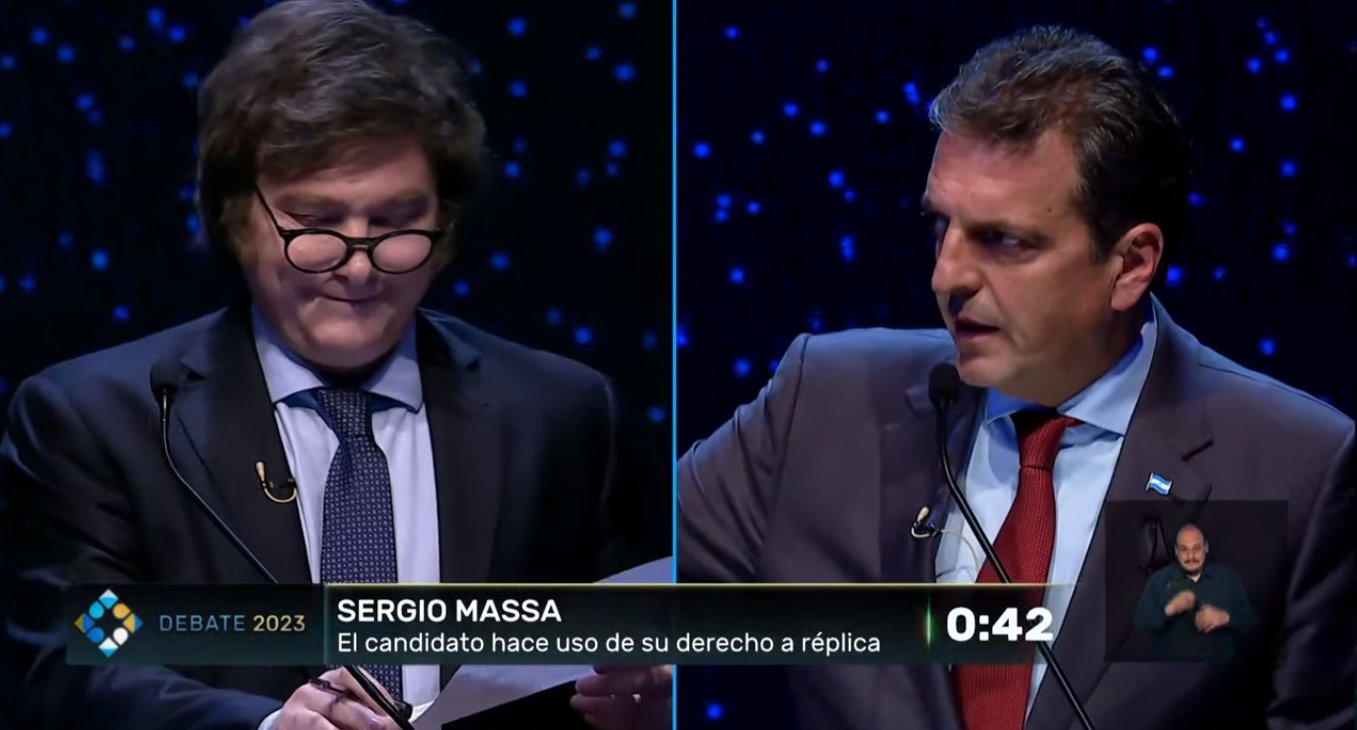 “Hasta acá llegaste”, el freno de Sergio Massa a Javier Milei en el debate presidencial