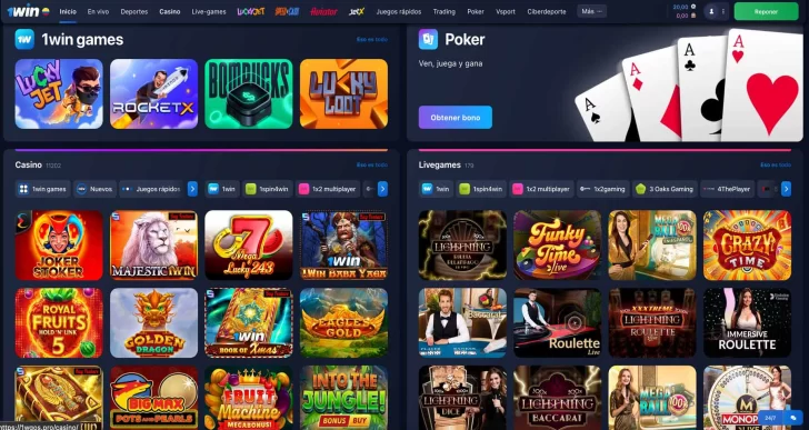 Una selección de las mejores tragamonedas para jugar en el casino online 1Win