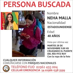 Buscan a una turista estadounidense desaparecida en el Parque Nacional Los Glaciares