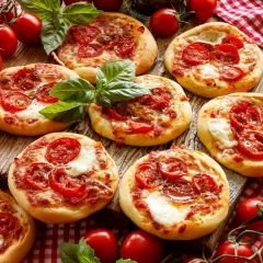 Receta fácil y rápida para preparar pizzetas caseras o mini pizzas al horno